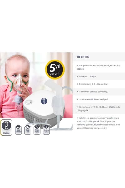 Br-cn195 Kompresörlü Nebulizatör (Model MC-TYM47109500)